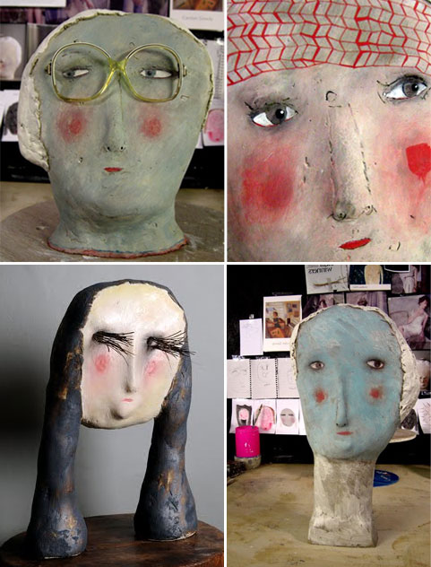 Claire Loder3  Ceramic heads by Claire Loder