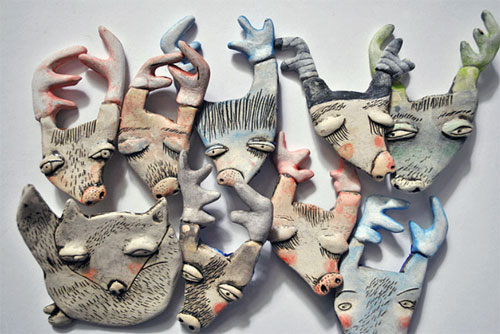 Animal brooches by Denitsa  Clay brooches and Denitsa’s world