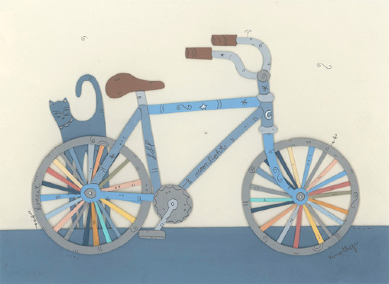 Dream bike papercut illustration by Timothy Karpinski  Illustrations and papercuts works by Timothy Karpinski