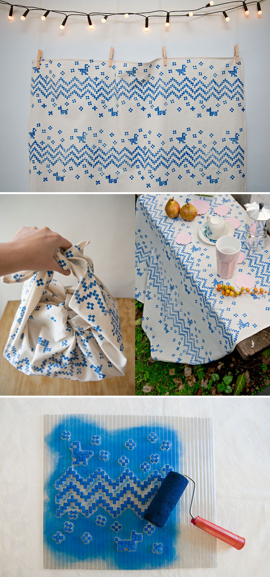 Hand printed fabric DIY tutorial by Karen Barbe  Emotions via textile design – Karen Barbé