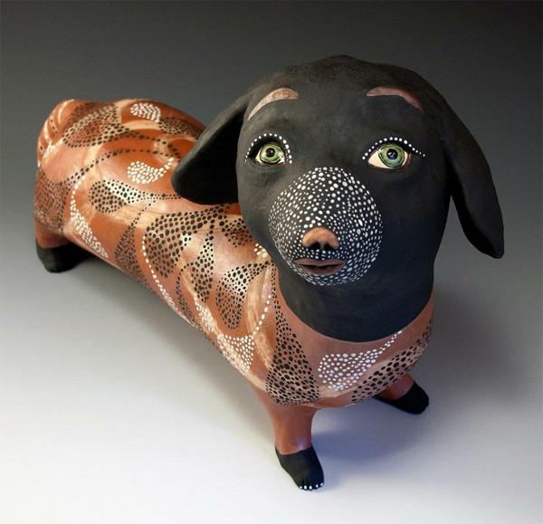 ceramic dog by Jenny Mendes  Endless creativity on Jenny Mendes’s ceramics