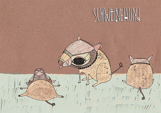 schweinehund illustration by ju hu  IB Flickr group picks: Draw Draw Draw!